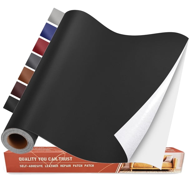 Kit de parches autoadhesivos Yikda para reparación de piel, 40 x 80 cm, color negro