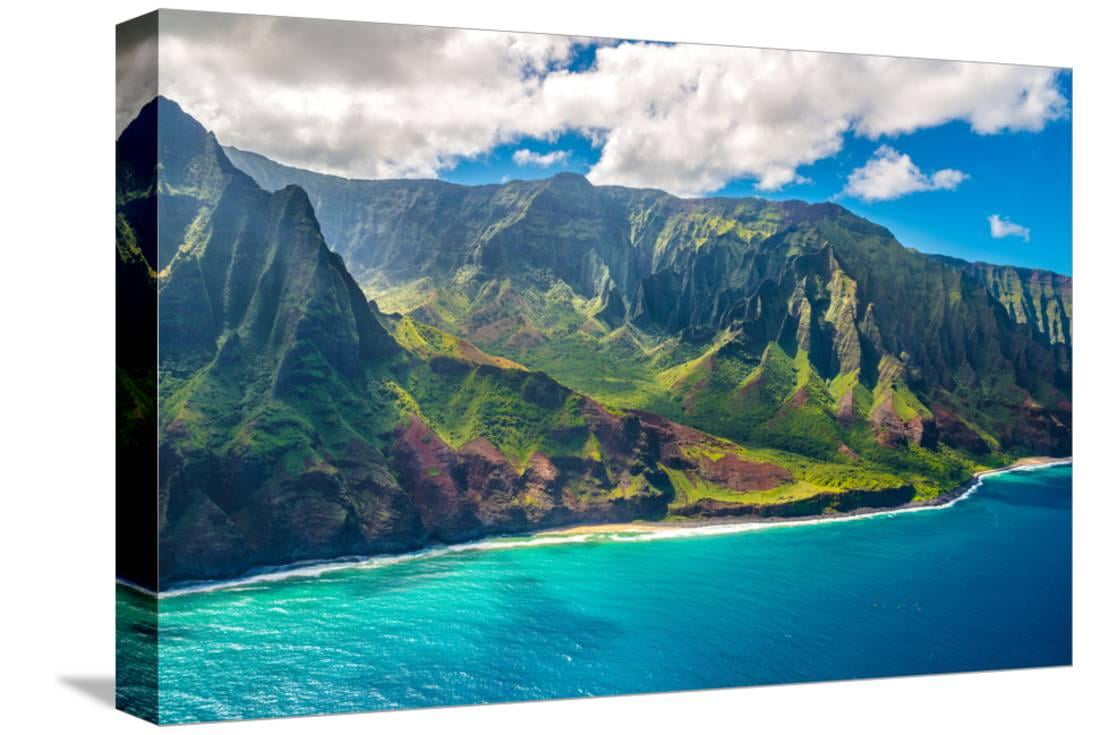 View on Napali Coast on Kauai Island on Hawaii, Scenic GalleryWrapped