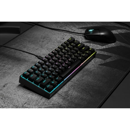 CORSAIR - K65 RGB Mini Wired 60% Mechanical Cherry MX SPEED Linear Switch Gaming Keyboard with PBT Double-Shot Keycaps - Black