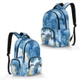 thumbnail image 2 of Xixirimido Blue Marble Sea Turtle Print 17" Multi Pockets Kids Backpack for Boys Lightweight School Bag Girls Large Bookbag for Elementary Middle High School Students, 2 of 8