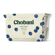 Chobani Non-Fat Greek Yogurt, Blueberry on the Bottom 5.3 oz, 4 Count, Plastic