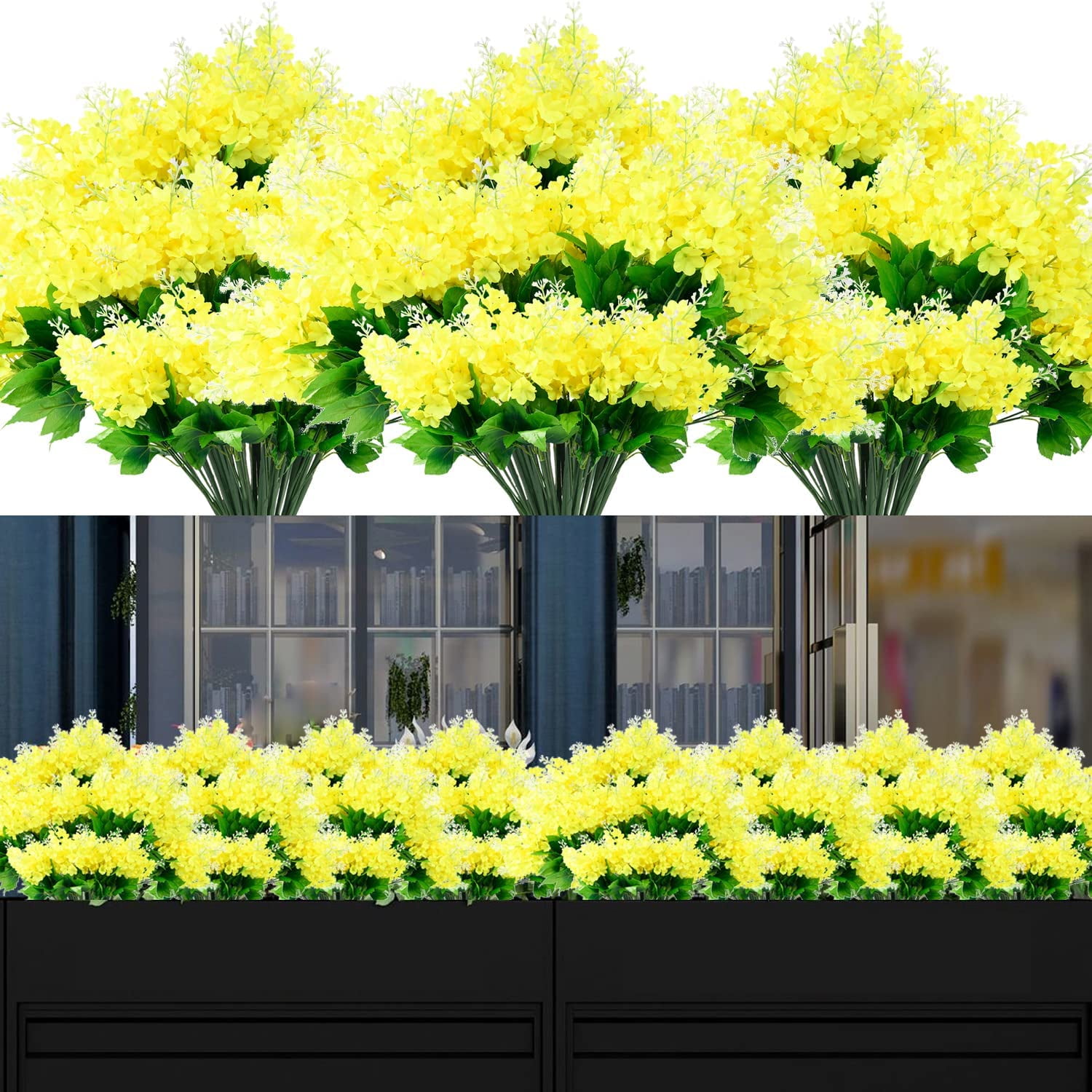 Viworld 8 Bundles Artificial Flower Artificial Outdoor Flower Fake UV