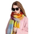 thumbnail image 4 of Bufanda Yatemiole de cachemir a cuadros de colores grandes para mujer, 4 of 7