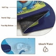 thumbnail image 6 of Funny Dinosaur Round Area Rug 5Ft Washable Circle Rugs for Living Room Bedroom, Playing Guitar Palm Tropical Blue Silhouette Non-Slip Carpet Floor Mats Indoor Outdoor Carpet Runner Home Decor, 6 of 8