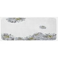 thumbnail image 1 of Dahlia Flower Kitchen Mat, Flourishing Summertime Fusion Poppy Chamomile Purity of Habitat Art, Plush Decorative Kitchen Mat with Non Slip Backing, 47" X 19", Grey Mustard, by Ambesonne, 1 of 1