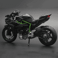 thumbnail image 4 of 2X 1:12 H2 R Moto Modèle en Alliage Jouet Ninja Noir H2R Moto Collection Détachable Noir, 4 of 8