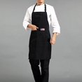 thumbnail image 2 of Chainplus 2 Pack Adjustable Bib Apron Waterdrop Resistant with 2 Pockets Cooking Kitchen Aprons for BBQ Drawing, Women Men Chef, Black, 2 of 6
