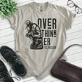 thumbnail image 2 of Overthinker Shirt, Unisex Women's Men's Shirt, Thinker Shirt, Art Shirt, Light Silk Gray, Medium, 2 of 6