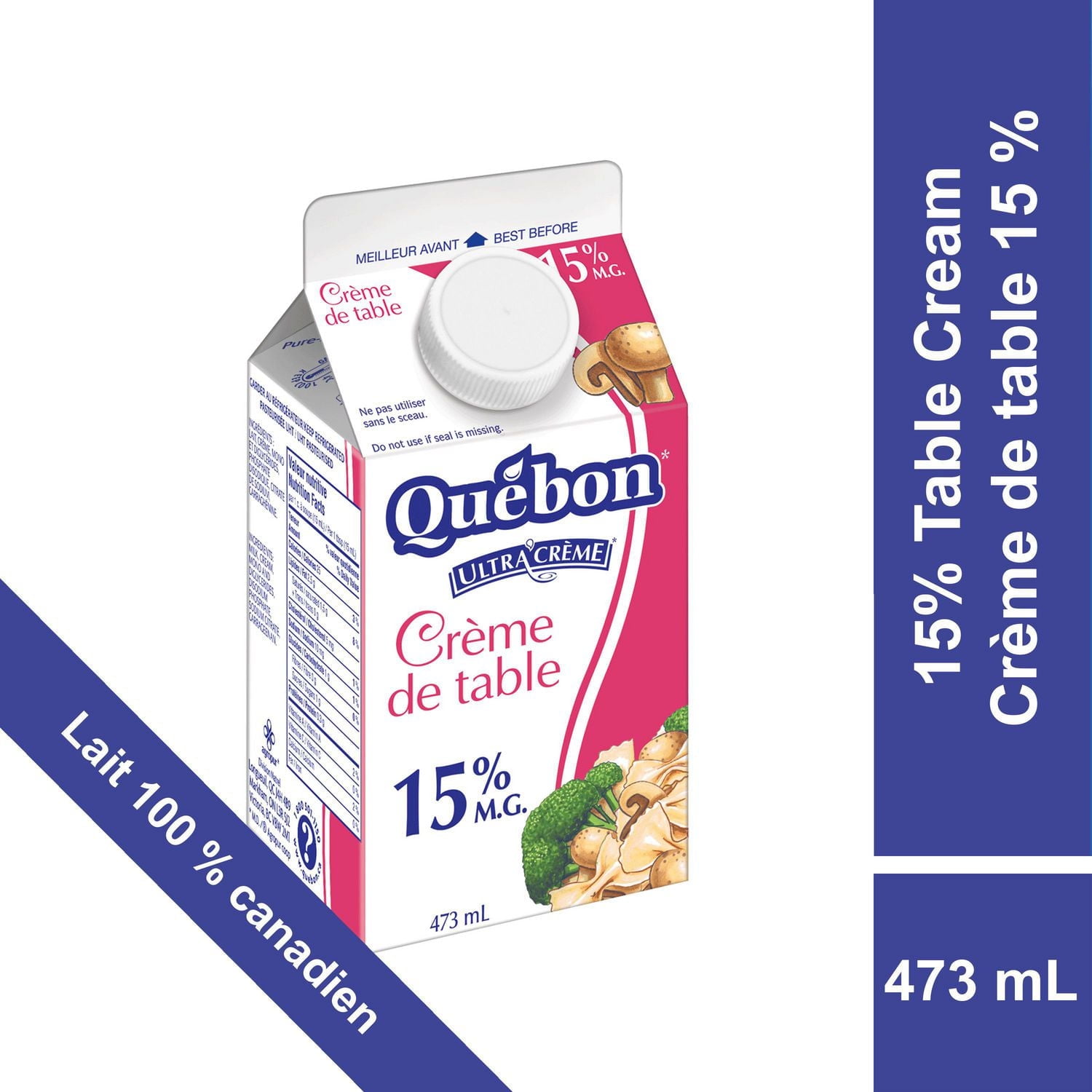 Québon 15% Table Cream, 473 mL