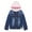 Blue-2317, variant on KIDSCOOL SPACE Little Girl Pink Detachable Hood Flower Embroidered Jean Jacket,Pink Cap,7-8 Years