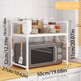 thumbnail image 1 of 1 Microwave Storage Rack, Space Saving Countertop Kitchen Utensil And Cutlery Storage Rack, Plastic Kitchen Accessory Rack, 1 of 6