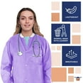 thumbnail image 4 of Purple SMS Lab Jackets, 50 GSM Snap Front with 3 Pockets, 100 Count, Small 29", 4 of 8