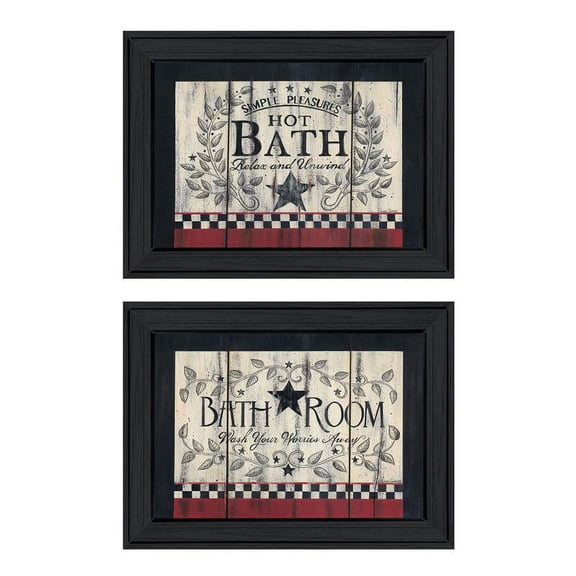 TrendyDecor4U Hot Bath 2-Piece Vignette By Linda Spivey Wall Art V420-405