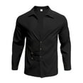 thumbnail image 3 of Fashion Long Sleeve Shirts for Mens Plus Size d Top Solid Color Casual Loose Cardigan Lapel Shirt d Lapel Top/shirt Save to 65% Off!, 3 of 7