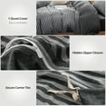 thumbnail image 5 of PURE ERA Jersey Knit 100% Cotton Striped Duvet Cover Set King Size Reversible Ultra Soft 3 Pc Bedding Charcoal Black Grey, 5 of 8