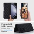thumbnail image 3 of Allytechgroup Galaxy Z Fold5 5G Case, Slim Fit Premium PU Leather Stylish Protective Shockproof Fashionable Phone Cases Cover for Samsung Galaxy Z Fold 5, Black, 3 of 8