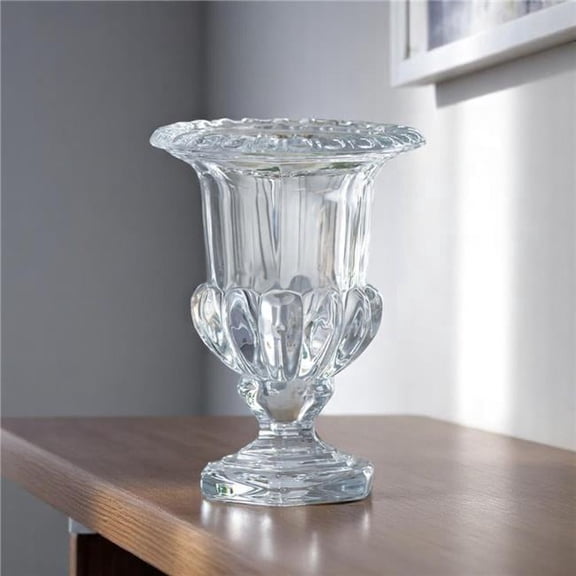 HomeRoots 574260 Clear Glass Urn Table Vases - Set of 2