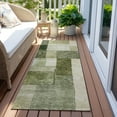 thumbnail image 6 of Addison Rugs Chantille Indoor/Outdoor Transitional Squares Sage Washable Runner Rug, 2'3" x 7'6", 6 of 6