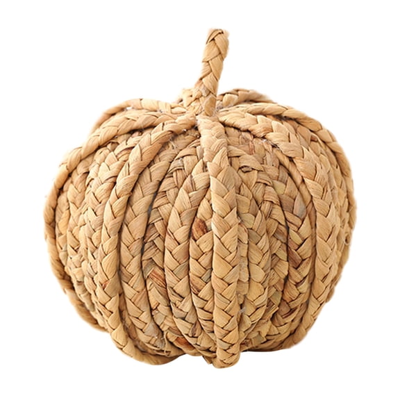 Natural Cornhusk Woven Pumpkins Halloween Thanksgiving Tabletop Decor Harvest Gifts 3.9"