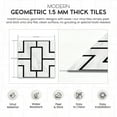 thumbnail image 3 of PowerSellerUSA Self-Stick Vinyl Modern Geometric Floor Tiles Ultra Durable 1.5mm Thick Tiles, 2-Pack/40 Square Ft., 12" x 12", Black/White Lines, 3 of 8