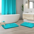 2 Piece Premium Memory Foam Bathroom Mat Set 17x24 inch, Teal