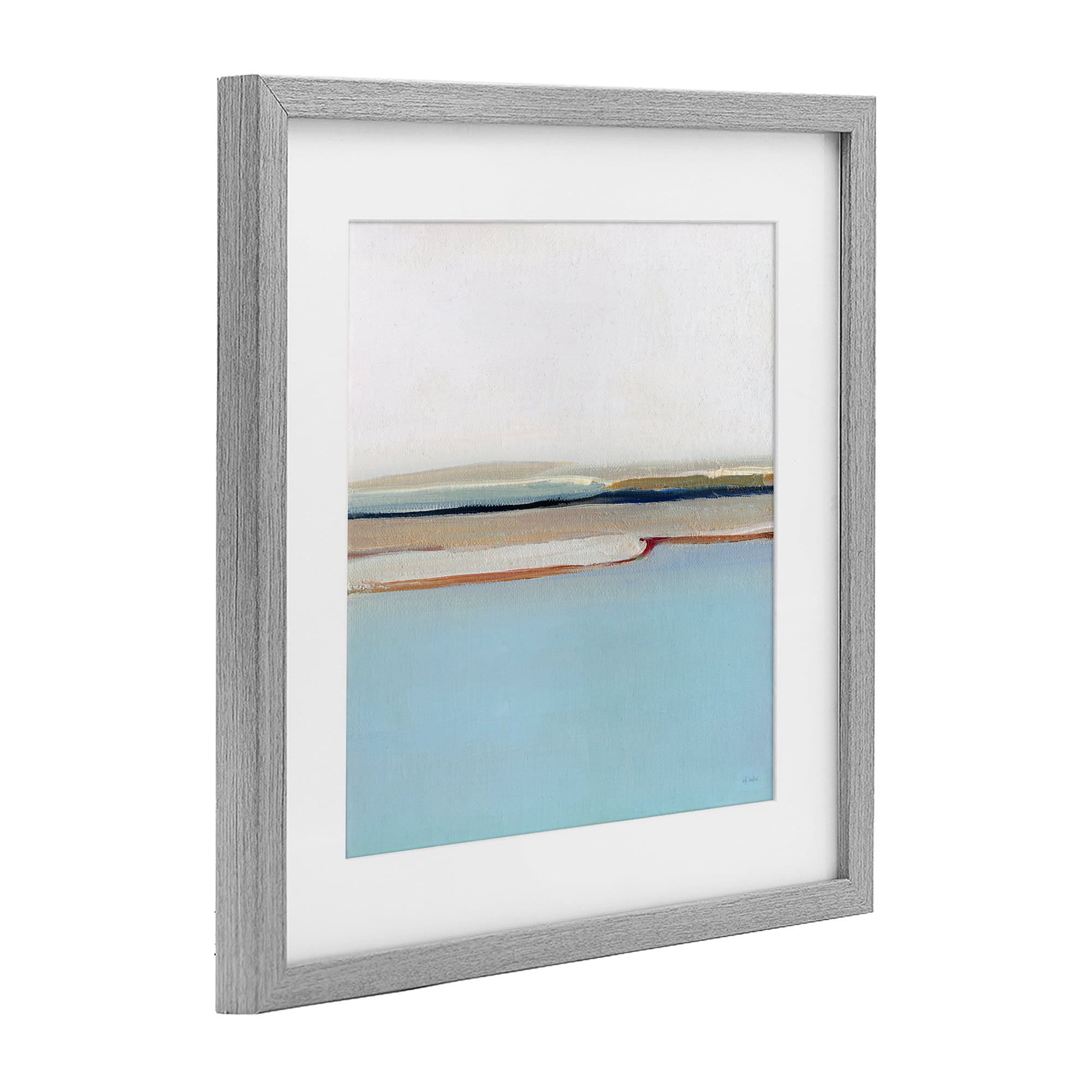 Stupell Industries Serene Minimal Shoreline at Dawn Gray Framed Print Under Glass, design by Sally Swatland