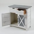 thumbnail image 5 of LuxenHome Rustic White Wood and Metal 2-Drawer 2-Door Storage Cabinet, 5 of 16