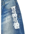 thumbnail image 6 of KIDSCOOL SPACE Baby Girls Jeans, Lace Patchwork Cuffed Bottom Ripped Denim Pants,Blue,3-4 Years, 6 of 6