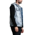 thumbnail image 5 of G-Style USA Men's Detachable Hood Denim Jean Vest DK108 - ICE - 5X-Large, 5 of 8