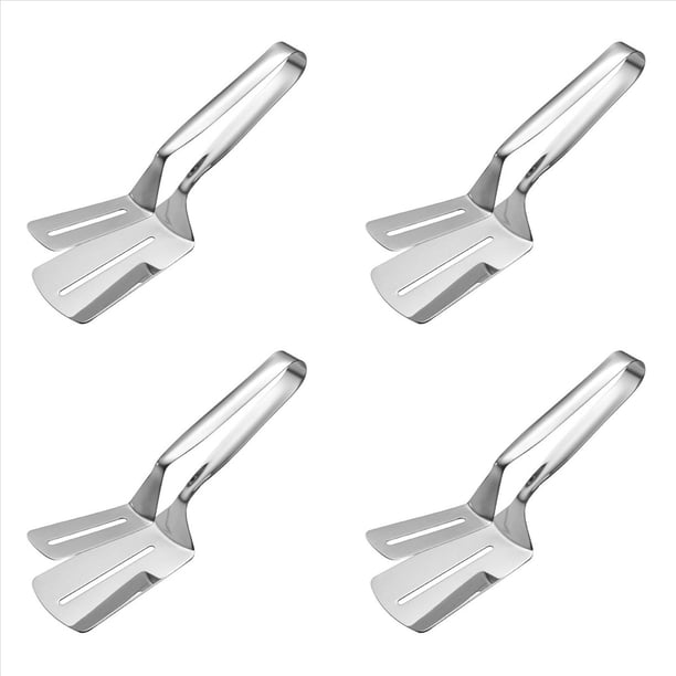 4X Clip de Pala de Doble Cara de Acero Inoxidable, Pinzas de Cocina de Espátula de Acero Inoxidable, Pinza de Espátula Giratoria con Abrazadera para Parrilla