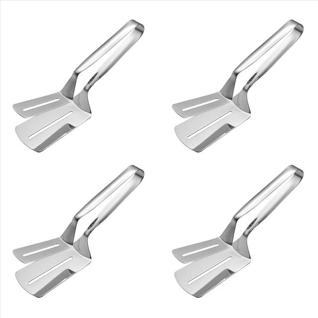 4X Clip de Pala de Doble Cara de Acero Inoxidable, Pinzas de Cocina de Espátula de Acero Inoxidable, Pinza de Espátula Giratoria con Abrazadera para Parrilla