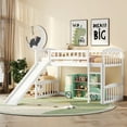 thumbnail image 4 of Bellemave Wood Twin Size Low Loft Bed with Slide, Kids Loft Bed Frame for Boys & Girls (White), 4 of 10