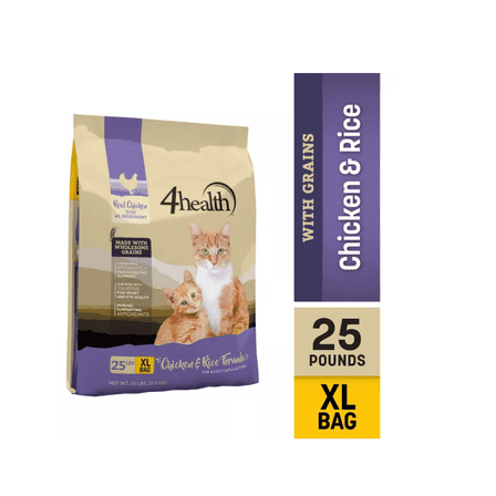 4health with Wholesome Grains All Life Stages Indoor/Outdoor Chicken and Rice Formula Dry Cat Food 25 lb