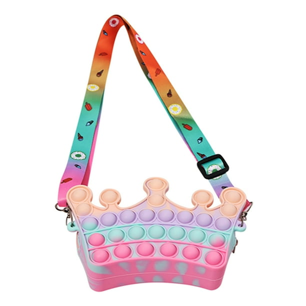 CIYCuIT 2 in 1 Push Pop Bubble Handbags, Fidget Toy Adjustable Shoulder Strap Crossbody Bag 