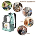 thumbnail image 5 of COEQINE Large Clear Backpack 17 Inch Transparent Bookbag for Women Girls College, Heavy Duty PVC Polyester Backpack for Work Travel, Stylish Daypack for Concert Stadium, Daisy Mint Green, 5 of 7