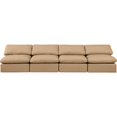thumbnail image 6 of Meridian Furniture Indulge 140" Vegan Leather Modular Sofa in Tan, 6 of 8