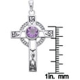 thumbnail image 3 of Jewelry Trends Sterling Silver Celtic Knotwork Cross with Amethyst Pendant on 18 Inch Chain Necklace, 3 of 8