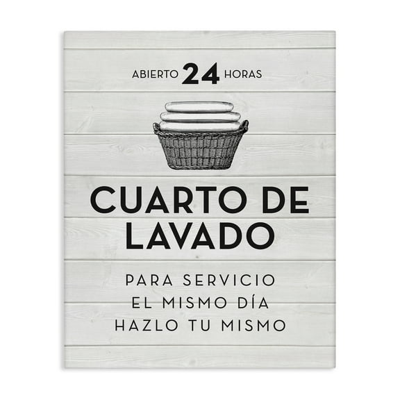 Stupell Industries Publicidad Día de Lavandería, Blanco Bath & Laundry Painting Wrapped Canvas Art Print Wall Art, 16 x 20