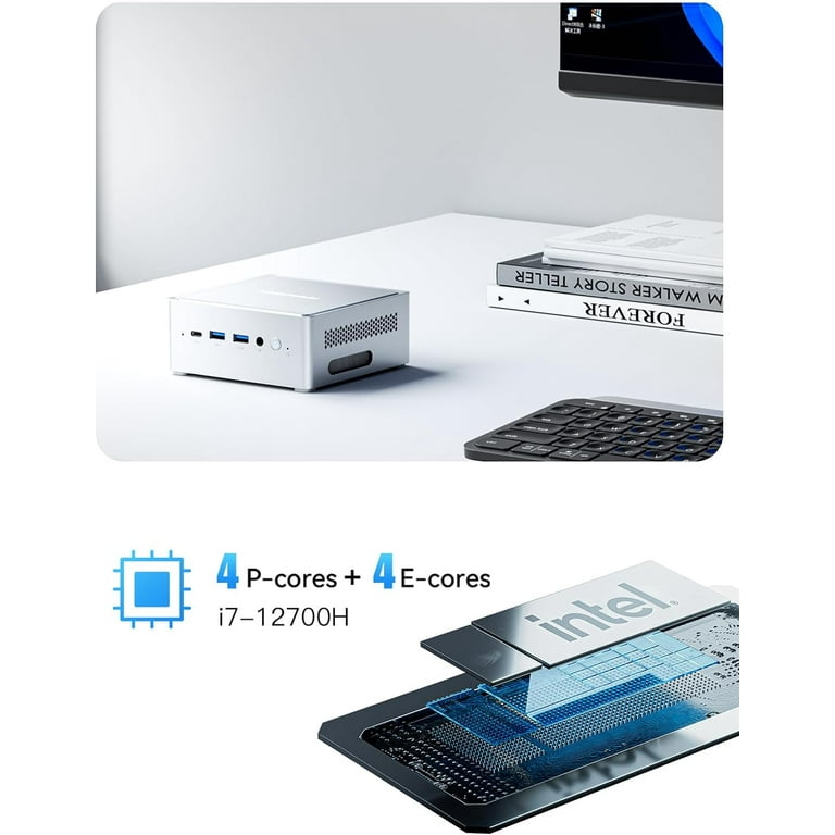 MINISFORUM NAB7 Mini PC 12th Gen Core i7-12700H(14C/20T) Mini Computer 32GB RAM + 512GB SSD, 2x HDMI + 2x USB-C(4K@60Hz) Outputs, 2x 2.5G RJ45, MINISFORUM NAB7 Mini PC 12th Gen Core i7-12700H(14C/20T) Mini Computer 32GB RAM + 512GB SSD, 2x HDMI + 2x USB-C(4K@60Hz) Outputs, 2x 2.5G RJ45,