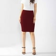 thumbnail image 2 of High Waist Pencil Skirt for Women Stretchy Bodycon Knee Length Slim Fit Office Workwear Casual Skirts, 2 of 7