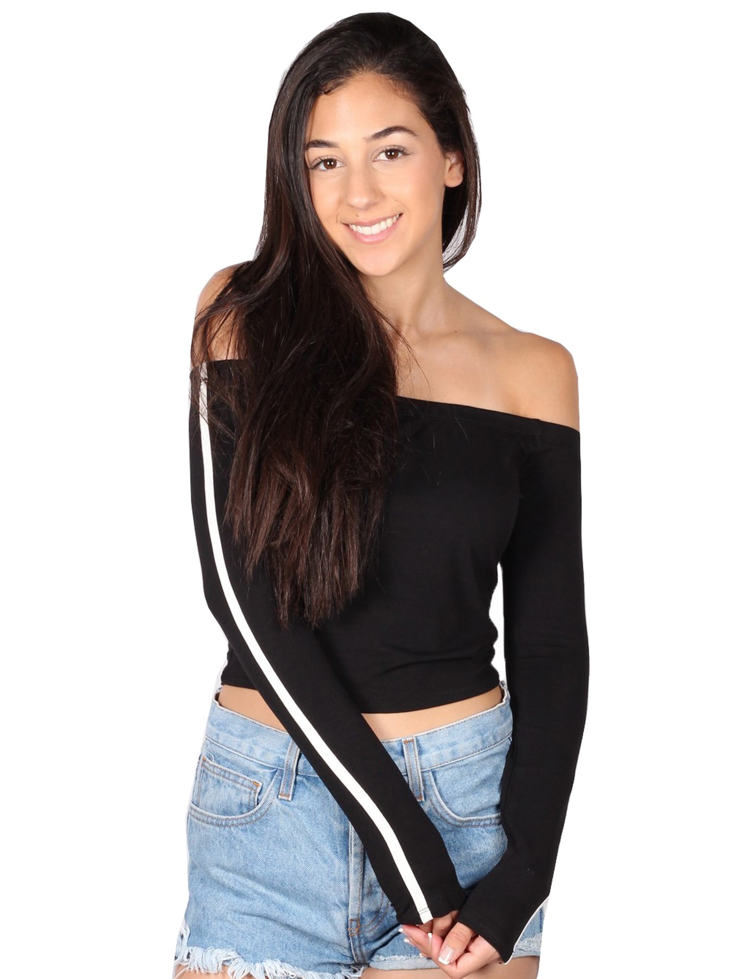 black off the shoulder top walmart
