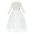 thumbnail image 2 of Ekidsbridal Girl Pageant Flower Girl Dress - Long Sleeves A-Line Lace V-Back Tulle 290R4-A (Size: M-10), 2 of 3