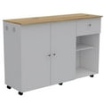 thumbnail image 1 of TUHOME Victoria Two-Door Kitchen Island Cart In Multi-color- Engineered Wood, 1 of 8