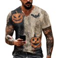 thumbnail image 3 of T Shirts for Men Halloween Print Short Sleeve V Neck Tees Pull on Funny Causal Shirts, M, 3 of 7