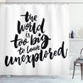 thumbnail image 1 of Ambesonne Adventure Shower Curtain, Explore the World, 69"Wx84"L, Black White, 1 of 3