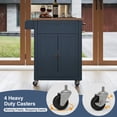 thumbnail image 2 of CBJCBJ Kitchen Islands Cart on Wheels with Storage, Wood Microwave Table with Drawers and Spice Box , for Dining Room,Blue, 2 of 9