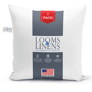Looms & Linens Square Throw Pillow Form Insert 100% Premium Polyester Filled 1 Piece 12x12" Pillow Form
