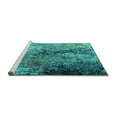 thumbnail image 2 of Ahgly Company Machine Washable Indoor Rectangle Oriental Turquoise Blue Industrial Area Rugs, 8' x 12', 2 of 4