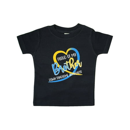 

Inktastic Proud of my Brother Down Syndrome Awareness Heart Ribbon Gift Baby Boy or Baby Girl T-Shirt