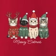 thumbnail image 3 of Wild Bobby Meowy Catmas, Christmas Cat Lover Design Sweater | Holiday Women Graphic Long Sleeve Tee, 3 of 5